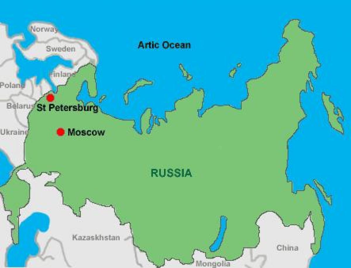 مسکو سنت پترزبورگ نقشه - مسکو و سنت پترزبورگ نقشه (روسیه)
