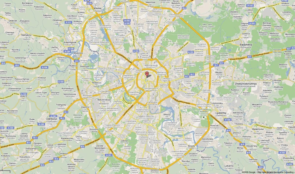 Moskva بزرگراه نقشه