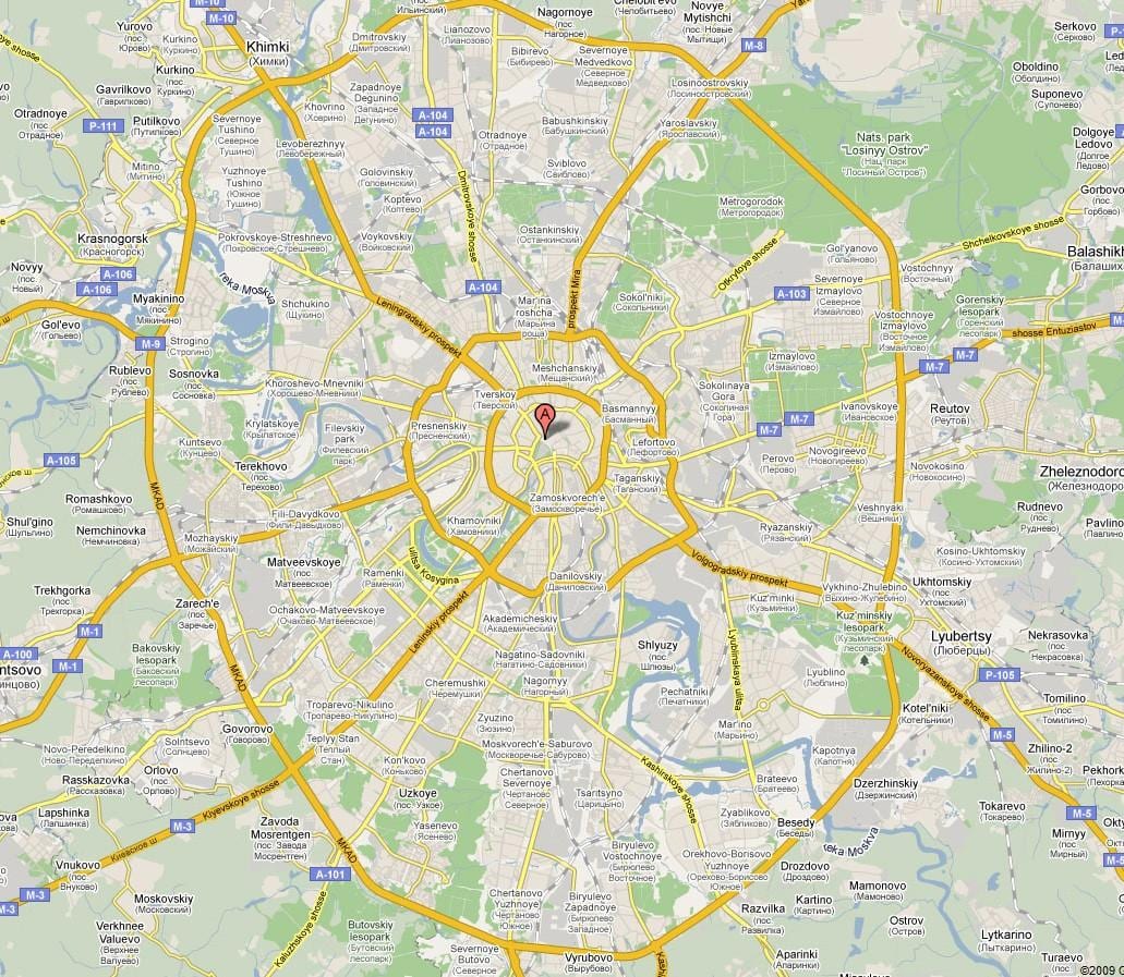 Moskva حومه نقشه