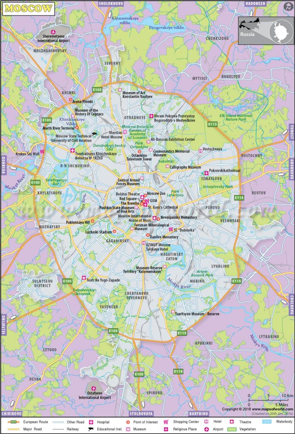 مسکو در نقشه