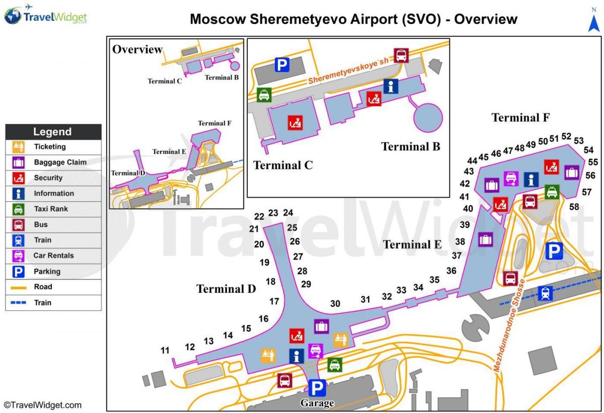 مسکو Sheremetyevo نقشه