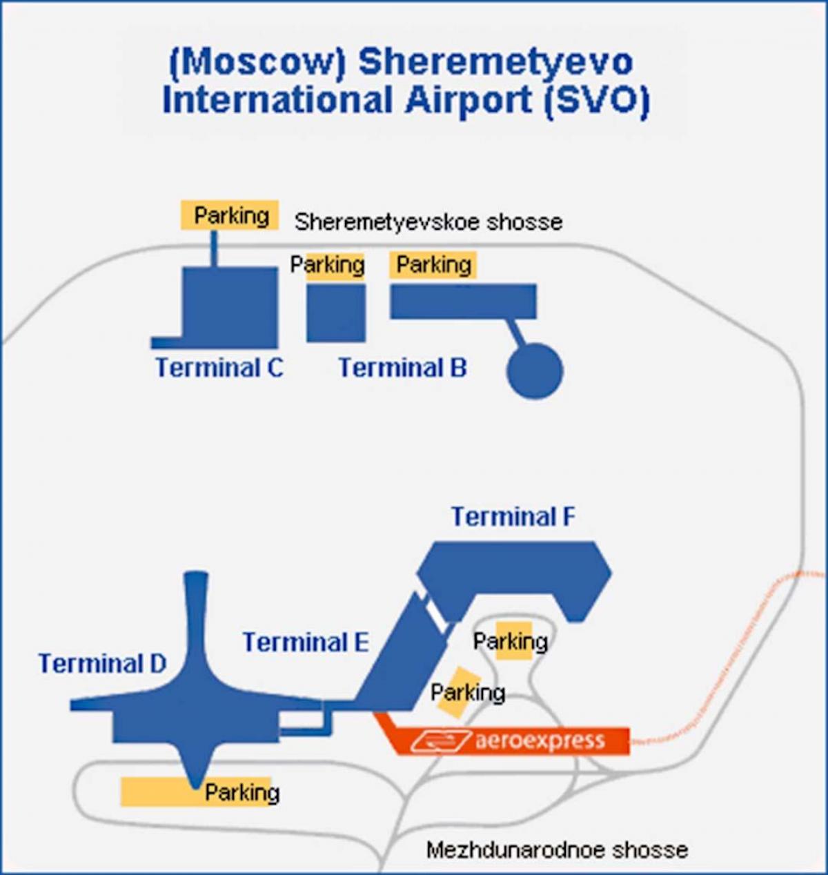 Sheremetyevo ترمینال نقشه