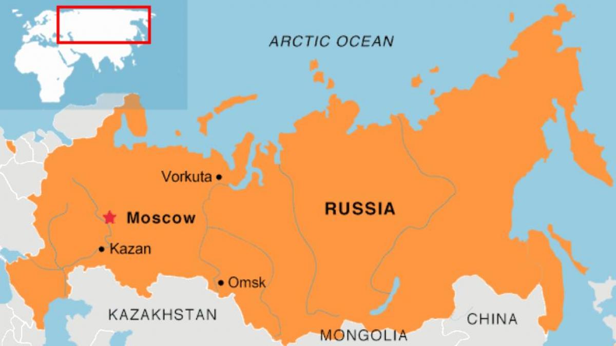 مسکو محل بر روی نقشه