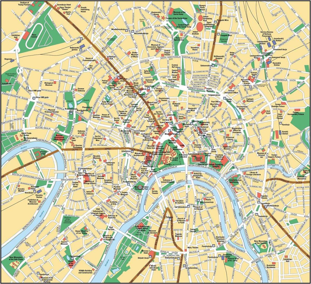 نقشه از مسکو به زبان انگلیسی
