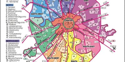 نقشه از مسکو, arrondissement