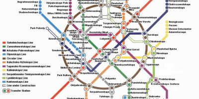 مسکو نقشه مترو در زبان انگلیسی